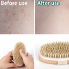 Rückenbürste, Trockenbürste, Körperbürste, weiche Naturmähne, für Peeling/Lymphdrainage/Stimulierung der Blutzirkulation und