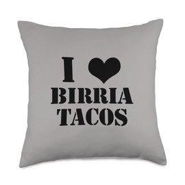 Love Birria Tacos Birria Tacos Lovers of Mexican Food Throw Pillow, 18x18, Multicolor