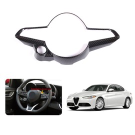 TOYCIDFG Car Steering Wheel Frame Trim Cover Compatible with Alfa Romeo Giulia/Stelvio Interior Accessories ABS Inner Decoration (Carbon Fiber Pattern)