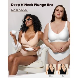 As Fairy Bralettes for Women Seamless Push Up Supportive Bra Comfort No Wire Wireless Padded Back Smoothing Bras (Nude 40D)