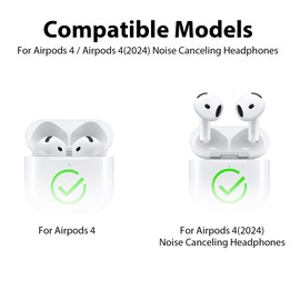 Adhiper 3 Pairs Ear Hooks for Airpods 4 [Added Earphone Case Cover] Anti-Slip Ear Tips Earbuds Accessories Compatible with AirPods 4th Generation Released 2024 (White)