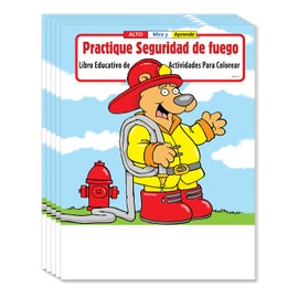 ZOCO – Practique Seguridad de Fuego – Kids Educational Coloring Books in (in Spanish), en Espanol (25 Bulk Pack, Without Crayons) – Fire Safety Handout – Libro con Juegos, Puzzles, Activities for Kids