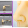 Solid Yellow Gold Nugget Heart Nose Stud, Heart Shape Nose