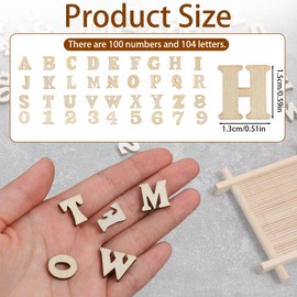 204 Pcs 1/2 Inch Wooden Letters Numbers, Mini Unfinished Wood Alphabet Letters and Numbers for Home Decor DIY Painting Crafts Spelling Homemade Education