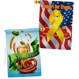 Ornament Collection It Oktoberfest House Flag Pack Beverages Beer Happy Hour Game Pong Party Ale Lager Craft Support Our Troops Decoration Banner Small Garden Yard Gift Double-Sided, Made in USA
