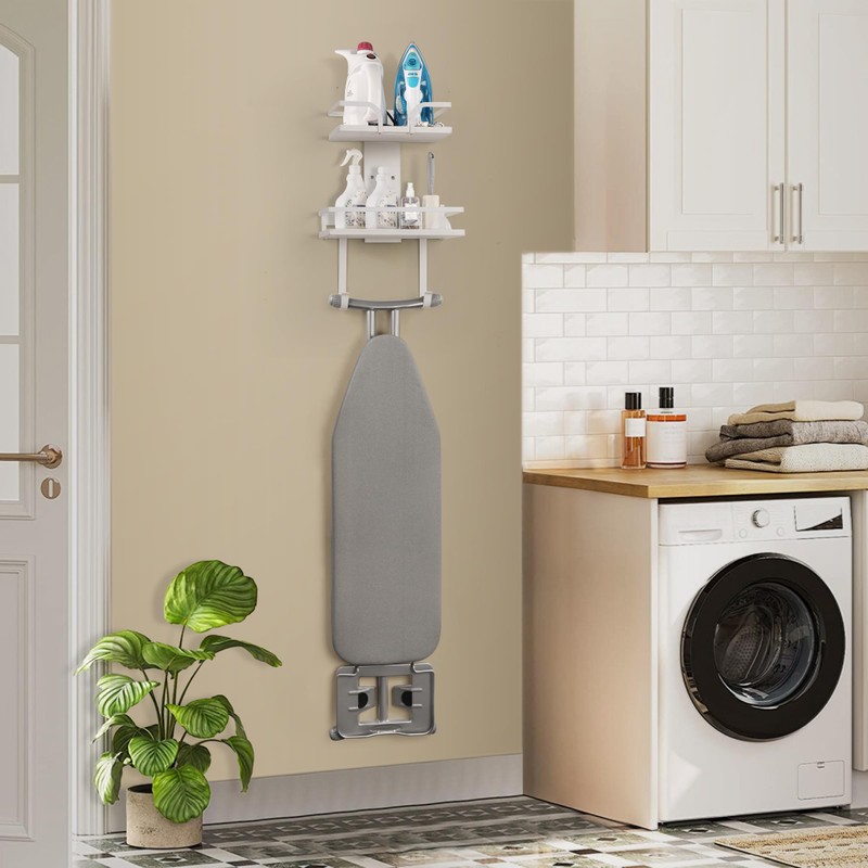 VINAEMO Ironing Board Hanger Wall Mount, 2-Layer Iron and Ironing