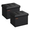SONGMICS Small Folding Storage Ottoman, Set of 2, Foot Rest