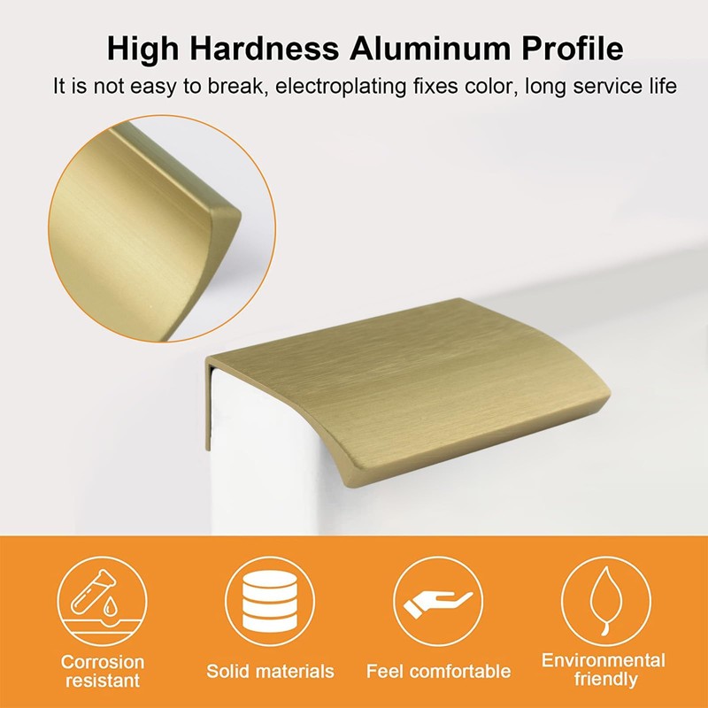MOROBOR Finger Edge Pull, 8pcs Round Angle Concealed Handles Modern