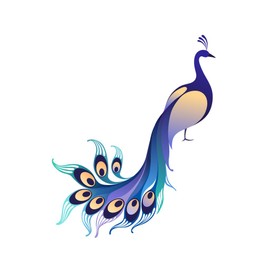 Applicable Pun Watercolor Peacock Beautiful Blue Feathered Bird - Vinyl Decal for Outdoor Use on Cars, ATV, Boats, Windows and More - Color 11 inch
