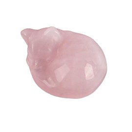 Tiardey Rose Quartz Cat Ornament, Crystal Cat Sleeping Cat Statue, Gifts with Cat Theme for Home Desk Decoration, Crystal Gift, Suitable for Women and Men, 1 Piece