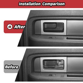 JeCar Carbon Fiber Interior Door Handle Cover Trim Fit for Ford F150 Raptor 2009-2014 Interior Accessories (4pcs)