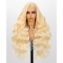 Arabella 613 Lace Front Wig Human Hair 13x4 Blonde Lace Front Wigs Human Hair 210% Density Body Wave 613 Frontal Wig Pre Plucked With Baby Hair (22inch, 613 13X4 body wave wig)