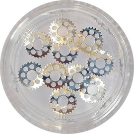 Nail Ssen Nail Art Nail Stone Parts Metal Parts Gear 7mm Silver 10 Pieces / 네일쎈 네일아트 네일스톤파츠 메탈파츠 기어 7mm 실버 10알