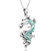 AeraVida Legendary Chinese Dragon Charm Stoneห Inlaid Accent .925 Sterling