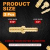 HARFINGTON 2pcs 5/16" to 1/4" Brass Hose Barb Fitting Metals