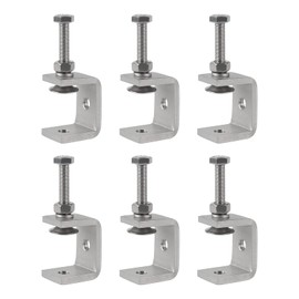 EXLECO 6 C Clamp Stainless Steel C Clamp Screw Clamp 0-25 mm Adjustable Jaw Openings Carrier Clamp Fixing Pliers Table Clamp Carrier Clamp Mounting Clamp for Woodwork Welding Carpentry
