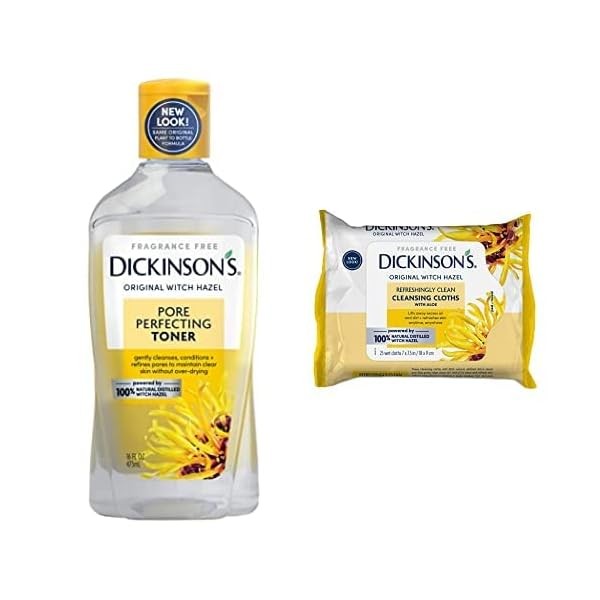 Dickinson's Witch Hazel Toner & Cleansing Cloth Bundle: Original Witch