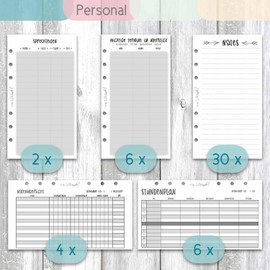 SinnWunder® Student Set - with Timetables, Grades Overviews, Teacher Talking Times, Notable Dates and Note Sheets for 6 Ring Binder Personal