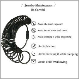 1pcs Ring Measurer and Ring Sizer, Wedding Ring Sizer, Professional Jewelry Tools Rings Size 1-13 with Half Size 27 Pieces (Black)