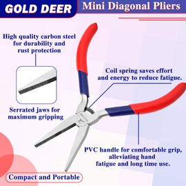 GOLD DEER Mini Flat Nose Pliers - Multifunction Precision Jewelry Making Tools - Duck Billed, Bending, Straightening, Wire Bending, Wrapping, Forming