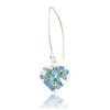 TAMI Aretes de plata con flores azules nomeolvides, Pendientes de