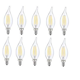 Elegant Furniture LED E12 Candelabra, Flame TIP, 3000K, 300, CRI80, ES, UL, 6W, 40W Equivalent, 15000HRS, LM480, DIMMABLE, 2 Years Warranty, Input Voltage 120V