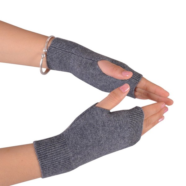 Novawo Wool Blend Fingerless Gloves Soft Arm Warmers Flexible Typing