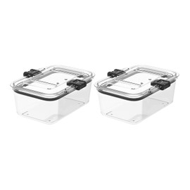 Prepara Latchlok - Recipiente de almacenamiento de alimentos Tritan de 5.25 tazas, juego de 2, transparente