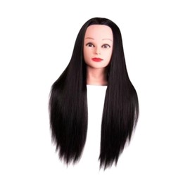 perfeclan Hair Training Head Cosmetology Doll Head for Beginners Mannequin Head Braiding Head for Hairdresser Conditioning Salon Black