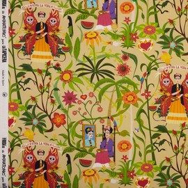 Kt KILOtela - Decorative Fabric Half Panama Organic Cotton Sold by the Metre Home Accessories Tablecloths Cushions Curtains Bags 100cm Length x 280cm Width Frida Beige 1 Metre