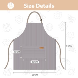 VALOME 2 Pack Kitchen Aprons, Apron for Cooking with 2 Pockets, Unisex Adjustable Neck Strap Chef Aprons for Men Women (BLACK & BROWN)