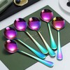 Rainbow Soup Spoons, Kyraton 6 Pieces 19 cm Stainless Steel