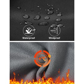 MoFiz Kids Boy's Snow Ski Pants Kids Fleece Snowboard Pants Outdoor Waterproof Windproof Snow Ski Pants Black 18-20