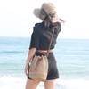 EVEOUT Straw Bucket Bag for Women Summer Woven Beach Bag