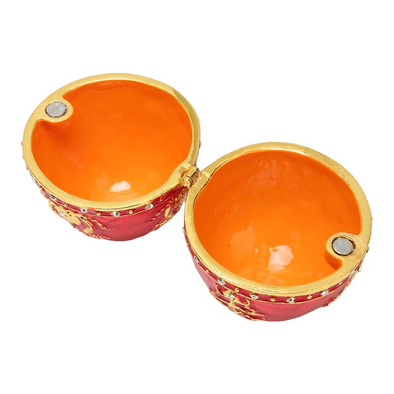 Egg Style Jewelry Trinket Box Zinc Alloy Hand Painted Enameled