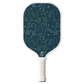TigerTail Sports Dogs Outline Colorful Design Pickleball Paddle, USA Pickleball Approved, White Trim