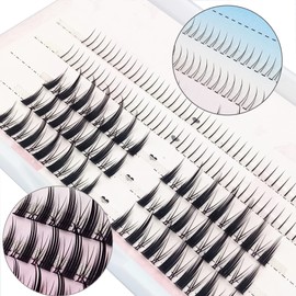 Splendorflying False Eyelashes, Split Type, Reusable, Long Lasting, Natural, Waterproof, Devil, 3 Types, Beginners Set, Natural Eyelashes, Popular, Handmade False Eyelashes (V Lower Eyelashes + Dense