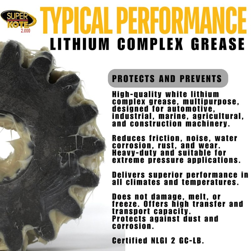 Lithium Complex Grease SUPERKOTE 2000 - White Lubricant Grease Superkote