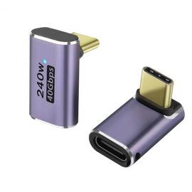 GodSpin USB C Angle Adapter 40Gbps [2 Pack] 90 Degree USB-C Male to Female Adapter, 8k at 60hz USB 3.1 Right Angle Extension for Laptop, Tablet, VR, Camera, Smartphone (Up/Down) (2 Pack [Up/Down])