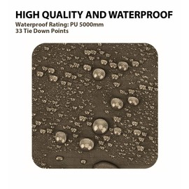 Gold Armour Rainfly Tarp Hammock, Premium 14.7ft/12ft/10ft/8ft Rain Fly Cover, Waterproof Ultralight Camping Shelter Canopy, Survival Equipment Gear Camping Tent Accessories (Brown 14.7ft x 12ft)