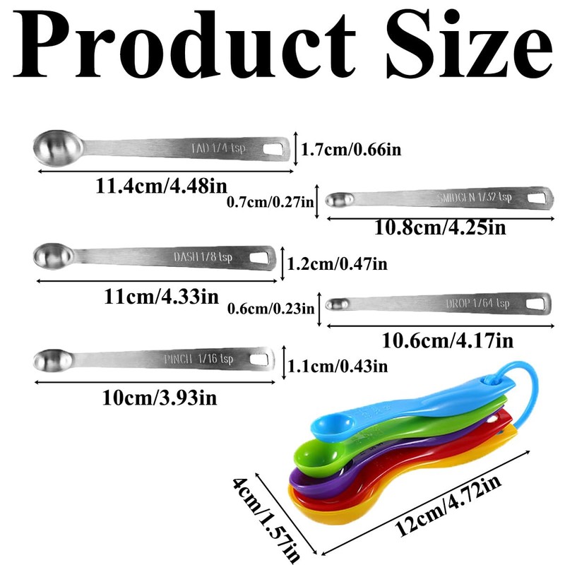 10 Pcs Mini Measuring Spoons Set Premium Stainless Steel Measuring