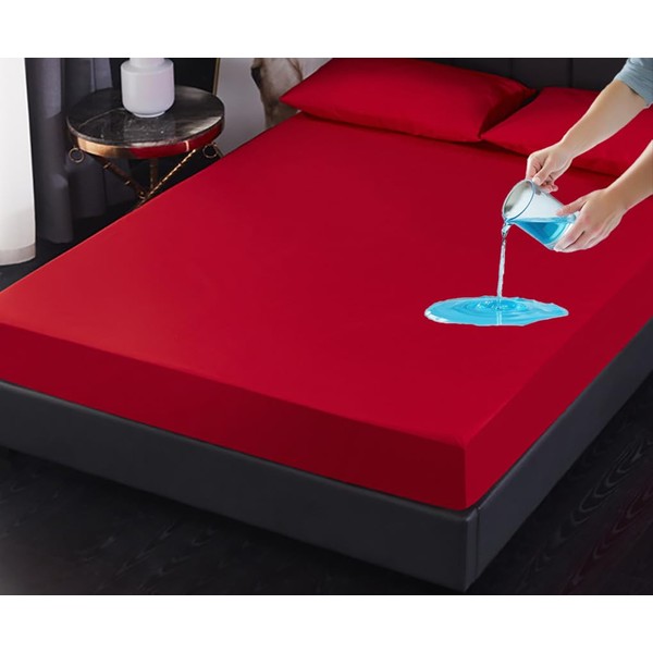 Miibiscolit Waterproof Mattress Protector, Soft Breathable, Noiseless, Washable, 10-18" Deep