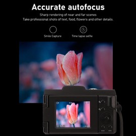 Micro SLR Digital Camera for Photography, 1080P HD 16MP Autofocus Vlogging Camera, 2.4 Flip Screen Compact Travel Camera with 16X Digital Zoom, for Beginner Students