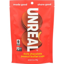 UNREAL Dark Chocolate Peanut Butter Cups, 4.2 oz, Pack of 6