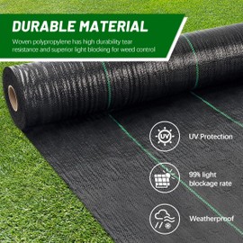 TOPHOUSE 4ft x 300ft Weed Barrier Landscape Fabric Heavy Duty Weed Block Fabric Durable Ground Cover Weed Cloth