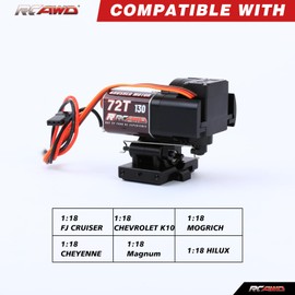 RCAWD Full Metal 2-Speed Transmission Gearbox with Base for FMS 1/18 Crawler Parts(Black