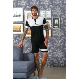 o-day Wanted Men's Short Cotton Pyjamas 100% - Shorts and T-Shirt Set Men - Two Piece Summer - Pyjamas Boys Lightweight and Breathable, model 1