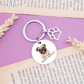 QUIHUD French Bulldog Gifts Funny Frenchie Gifts For Dog Lover Mom Dad Frenchie Gift Keychain