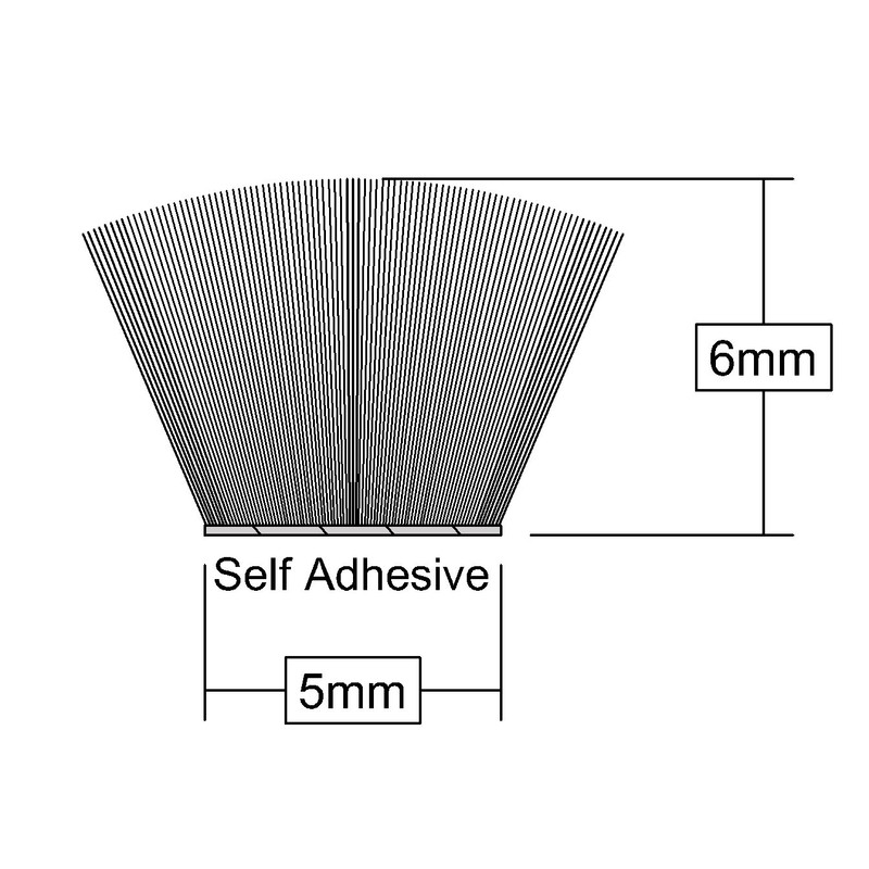 STORMGUARD Grey 05SR474005MG 5m Self-Adeshive Brush Pile Draught Excluder, L-5