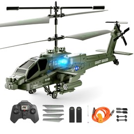 XIKOTEC RC Helicopter Military, 3.5 Channels, 2.4GHz, Altitude Hold, LED Light, Gyro Stabilizer, Remote Control, USB Charging, Educational Toys for Kids, Teens, Adults, Unisex, Ages 12 and Above